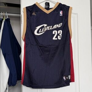adidas Cleveland Cavaliers #23 Navy and Gold Kids Basketball Jersey